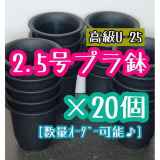 【Ｕ25】◎20個◎ 高級 プラ鉢 2.5号 U-25 硬質 丸鉢 ミニ鉢(プランター)