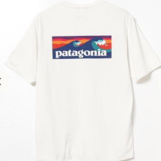 パタゴニア(patagonia)のM パタゴニア P-6 sleeve T-shirt 39045 波 ロゴ 白(Tシャツ/カットソー(半袖/袖なし))