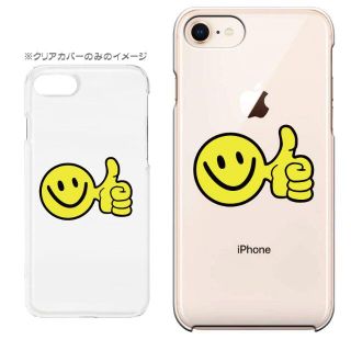 9132_ニコちゃんアイコンyellow[透] 透明ハードケース ほぼ全機種対応(モバイルケース/カバー)