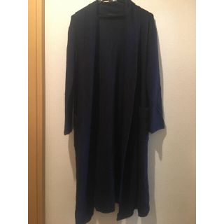 ダブルクローゼット(w closet)のwcloset ロングニットガウン ネイビー(ガウンコート)