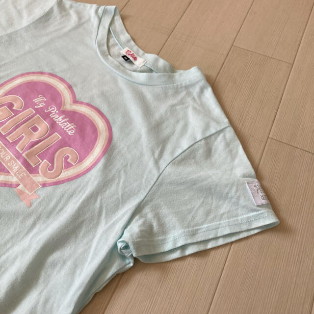 PINK-latte(ピンクラテ)のPink latte ラメ入りハートTシャツ♪ 150 キッズ/ベビー/マタニティのキッズ服女の子用(90cm~)(Tシャツ/カットソー)の商品写真