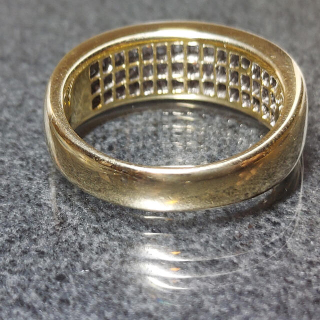 K18 ダイヤ　プリンセスカット　リング　神楽坂宝石 レディースのアクセサリー(リング(指輪))の商品写真