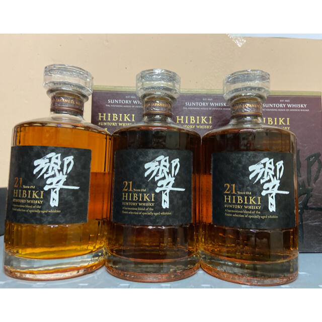 食品/飲料/酒サントリー響21年 正規品　化粧箱入り　3本. サントリー山崎12年 正規品3本