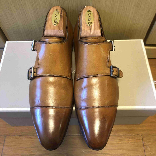 靴/シューズ正規 SANTONI サントーニ ダブルモンクストラップ ドレスシューズ