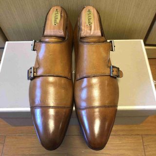 正規 SANTONI サントーニ ダブルモンクストラップ ドレスシューズ