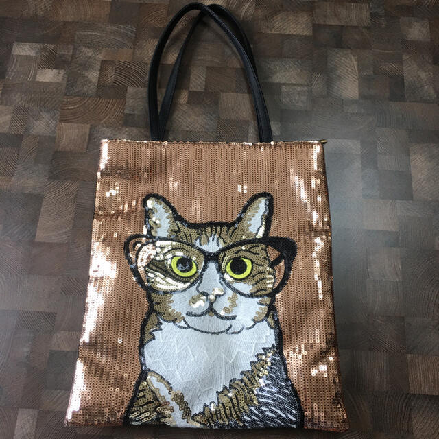 キラキラ　猫のトートバッグ レディースのバッグ(トートバッグ)の商品写真