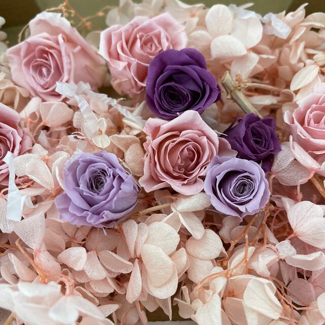 プリザーブドフラワー　薔薇と紫陽花 ハンドメイドのフラワー/ガーデン(ドライフラワー)の商品写真