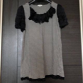 トゥービーシック(TO BE CHIC)のTO BE CHIC ボーダーフリル　t チュニック(チュニック)