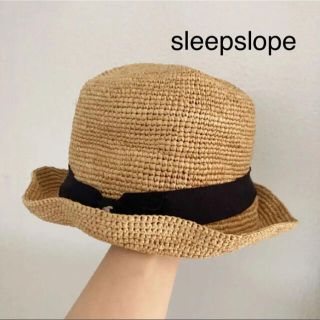 アーバンリサーチドアーズ(URBAN RESEARCH DOORS)の美品　sleepslope 麦わら帽子 レディース　スリープスロープ(麦わら帽子/ストローハット)