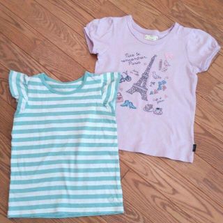 ベルメゾン(ベルメゾン)の半袖　ノースリーブ　Tシャツ　２枚セット　120　女の子(Tシャツ/カットソー)