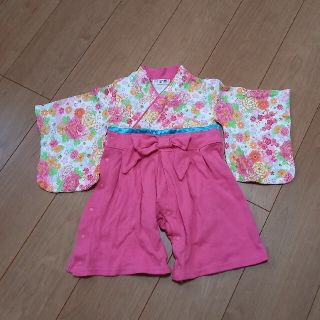 まいか様専用☆袴ロンパース 80 美品(和服/着物)