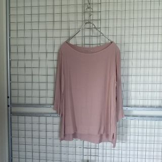 【トランジットパーサッチ】プルオーバー ブラウス 七分袖 ピンクベージュ(シャツ/ブラウス(長袖/七分))