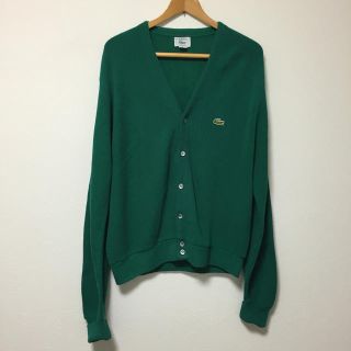 ラコステ(LACOSTE)のIZOD LACOSTEアイゾッドラコステ ニットカーディガンMグリーン(カーディガン)