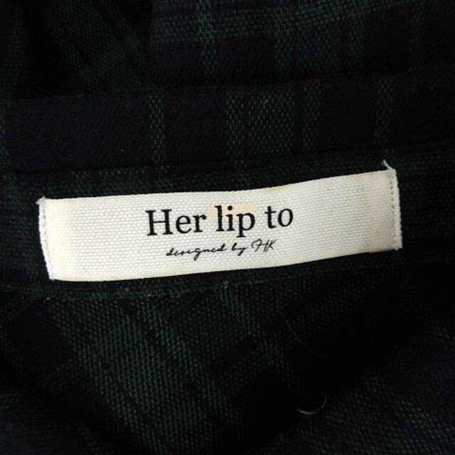 other(アザー)のハーリップトゥー Her lip to シャツワンピース チェック S 緑 紺 レディースのワンピース(ロングワンピース/マキシワンピース)の商品写真