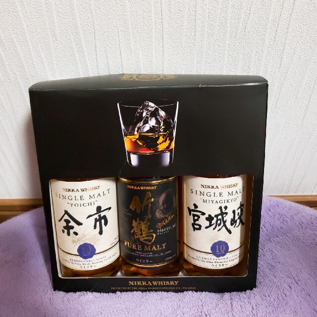 食品/飲料/酒余市10年&竹鶴PUREMALT&宮城峡10年180mlセット