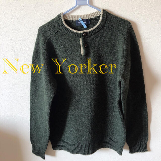 New Yorker セーター　ニット　メンズ　緑　美品