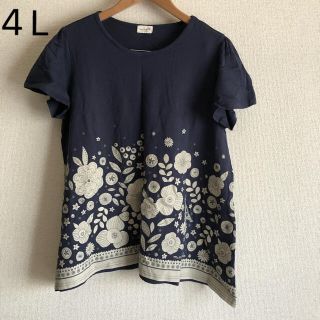 ベルメゾン(ベルメゾン)のmini Labo from paris 花柄　Aライン　Tシャツ　大きいサイズ(Tシャツ(半袖/袖なし))