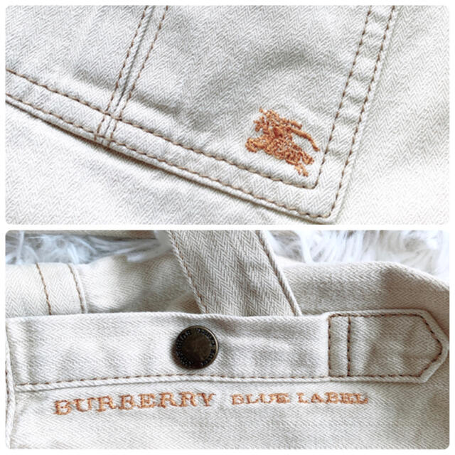 BURBERRY BLUE LABEL(バーバリーブルーレーベル)の美品♡バーバリーブルーレーベル　オールインワン　サロペット　刺繍　ロゴ入り レディースのパンツ(サロペット/オーバーオール)の商品写真