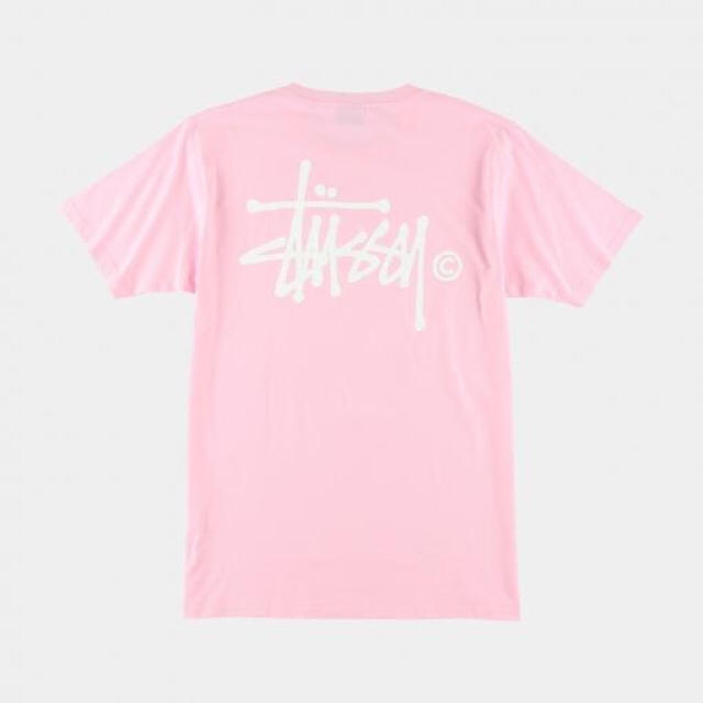 STUSSY(ステューシー)の今週限定価格！ stussy basic logo tee ピンク/ホワイト メンズのトップス(Tシャツ/カットソー(半袖/袖なし))の商品写真