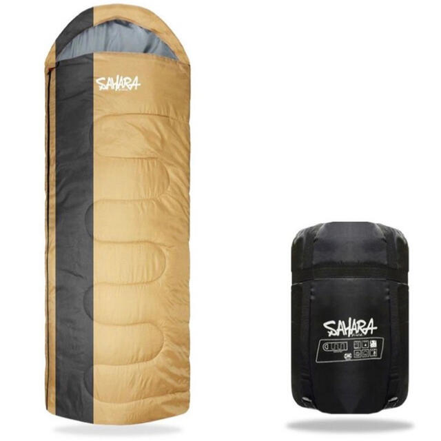 新品　人工ダウン　羽毛　封筒型シュラフ　寝袋　簡易ベッド　収納付き　SAHARAスポーツ/アウトドア