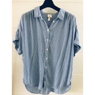 エイチアンドエム(H&M)のH&M ストライプ　シャツ　半袖　トップス　ブラウス　エイチアンドエム(シャツ/ブラウス(長袖/七分))