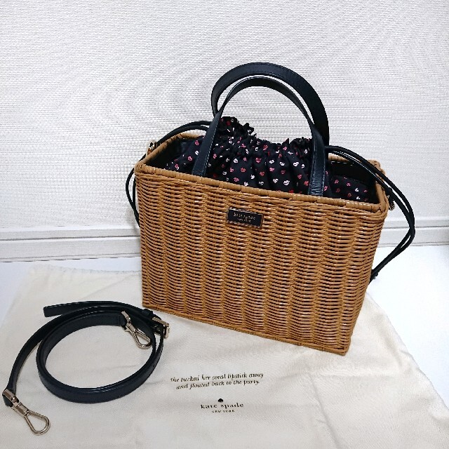 大人気! 美品 ケイトスペード かごバッグ♪ ショルダー付 通販ネット