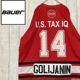 〔NHL〕BAUER バウアー ホッケーシャツ ゲームシャツ レッド M(Tシャツ/カットソー(七分/長袖))