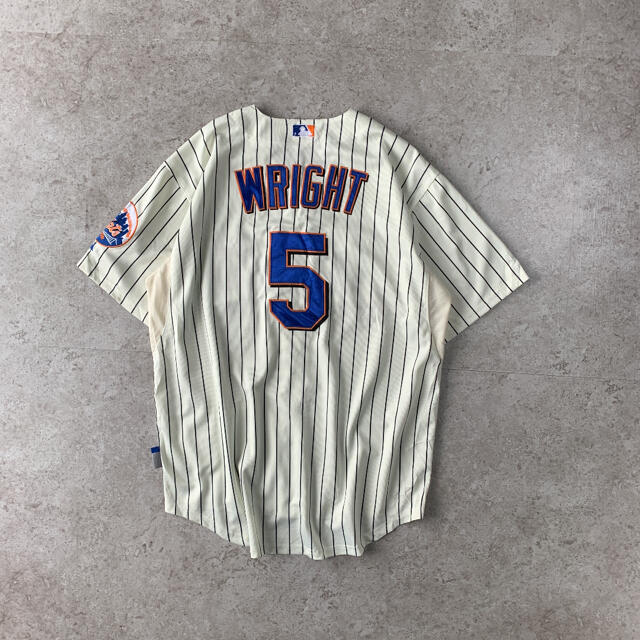 Majestic(マジェスティック)のMajestic “Mets” ベースボールシャツ MLB 刺繍 激レア スポーツ/アウトドアの野球(ウェア)の商品写真