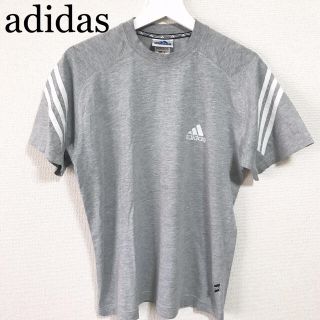 アディダス(adidas)の90s adidas Tシャツ グレー 古着 ワンポイントロゴ(Tシャツ/カットソー(半袖/袖なし))