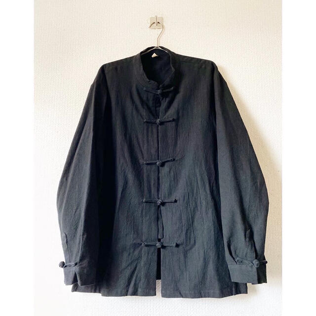 Yohji Yamamoto(ヨウジヤマモト)のdead stock xxxxl ブラック 黒 オーバーサイズ チャイナシャツ メンズのトップス(シャツ)の商品写真