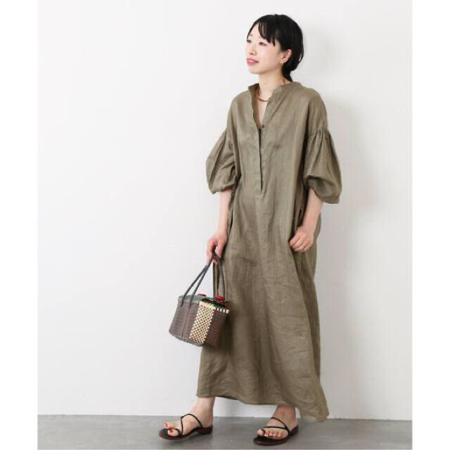 L'ESSAGE FRENCH LINEN ボリュームスリーブ ワンピース