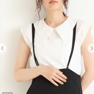 アーヴェヴェ(a.v.v)の新品！未使用！タグ付！♥️a.v.v♥️【前後２WAY】ビッグカラーブラウス。Ｌ(シャツ/ブラウス(半袖/袖なし))