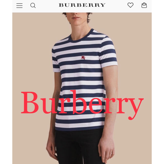 BURBERRY(バーバリー)のBURBERRY (バーバリー)  Tシャツ サイズ:M ボーダー 白黒 メンズ メンズのトップス(Tシャツ/カットソー(半袖/袖なし))の商品写真