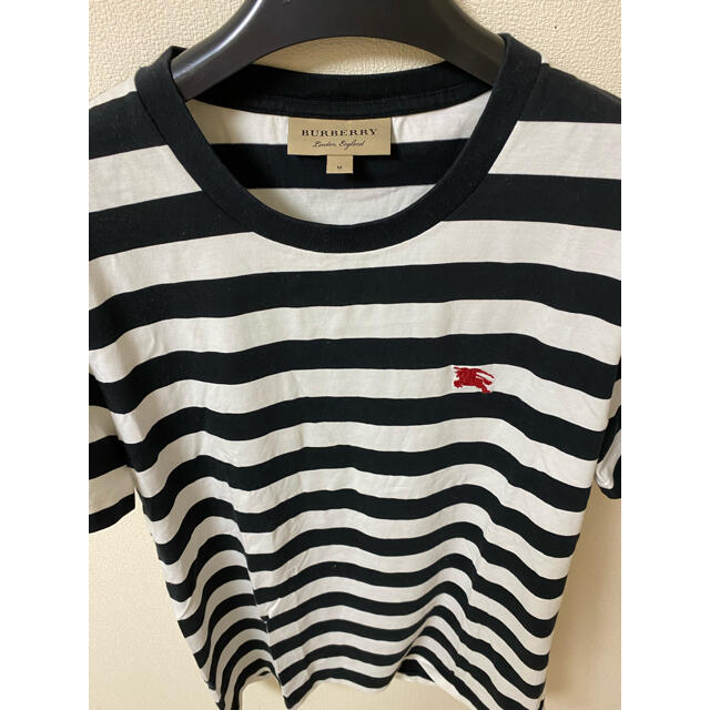 BURBERRY(バーバリー)のBURBERRY (バーバリー)  Tシャツ サイズ:M ボーダー 白黒 メンズ メンズのトップス(Tシャツ/カットソー(半袖/袖なし))の商品写真