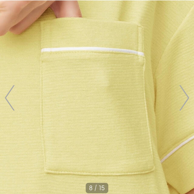 GU(ジーユー)の新品　ジーユー　部屋着　ハニーブレンドパジャマ　半袖　XL   ネイビー レディースのルームウェア/パジャマ(パジャマ)の商品写真
