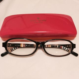 ケイトスペードニューヨーク(kate spade new york)のkatespade メガネ (度なし) パープル ケース付き(サングラス/メガネ)