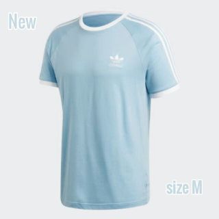 アディダス(adidas)の新品 M adidas originals Tシャツ 3ストライプ 淡い水色(Tシャツ/カットソー(半袖/袖なし))