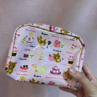 サンエックス(サンエックス)のリラックマ　ポーチ　ピンク　コリラックマ　キイロイトリ　⚠️中古(キャラクターグッズ)