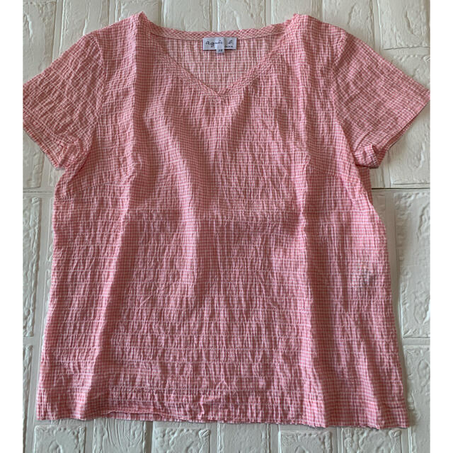agnes b.(アニエスベー)のagnes b. ギンガムチェック　Tシャツ レディースのトップス(Tシャツ(半袖/袖なし))の商品写真