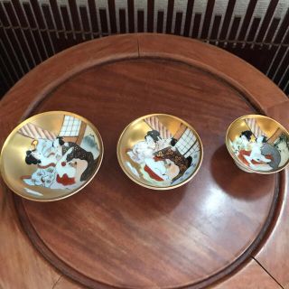 最終値 九谷焼 金彩 浮世絵春画 盃 3点の通販 by 青島's shop|ラクマ