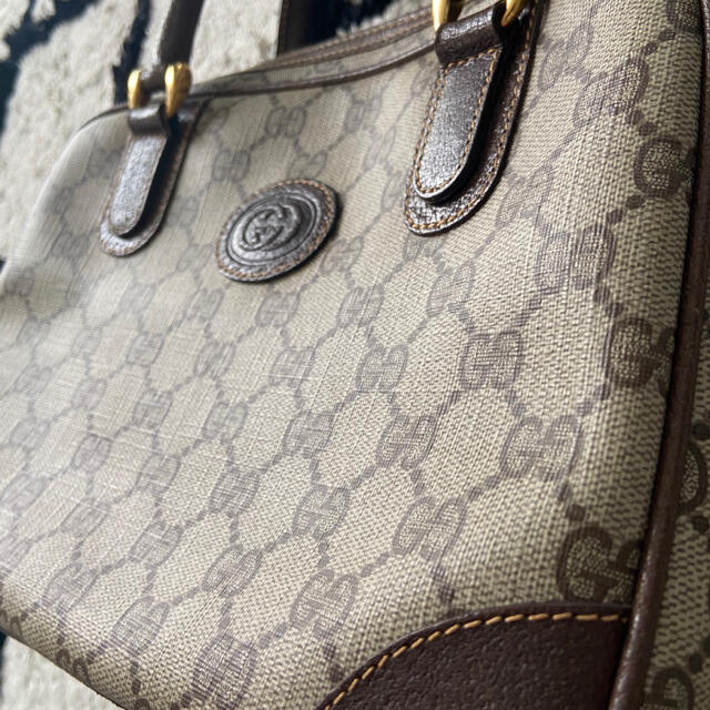 美品】 GUCCI グッチ ハンドバッグ ミニボストン PVCレザー GG柄 美品】 GUCCI グッチ ハンドバッグ ミニボストン PVCレザー GG柄