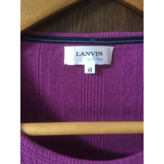 LANVIN en Bleu(ランバンオンブルー)の※購入後試着のみ※ランバンオンブルー　カットソー　パープル　48サイズ メンズのトップス(Tシャツ/カットソー(七分/長袖))の商品写真