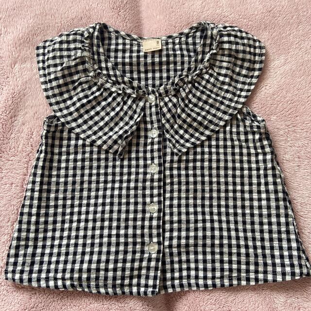 petit main(プティマイン)のpetitmainギンガムチェック　ブラウス キッズ/ベビー/マタニティのキッズ服女の子用(90cm~)(Tシャツ/カットソー)の商品写真