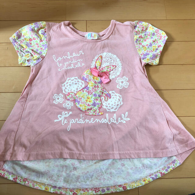 しまむら(シマムラ)の130cm  半袖　切り替えTシャツ　 キッズ/ベビー/マタニティのキッズ服女の子用(90cm~)(Tシャツ/カットソー)の商品写真