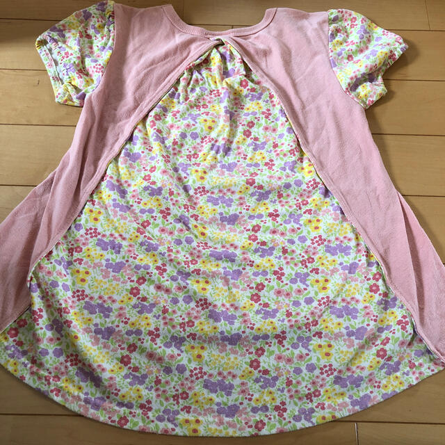 しまむら(シマムラ)の130cm  半袖　切り替えTシャツ　 キッズ/ベビー/マタニティのキッズ服女の子用(90cm~)(Tシャツ/カットソー)の商品写真