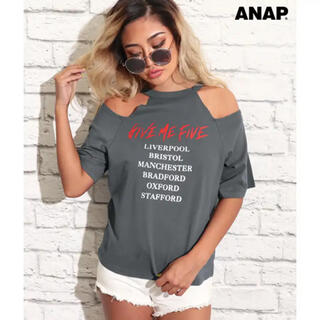 アナップ(ANAP)のANAP オープンショルダーバンド風Tシャツ 新品未使用(Tシャツ(半袖/袖なし))