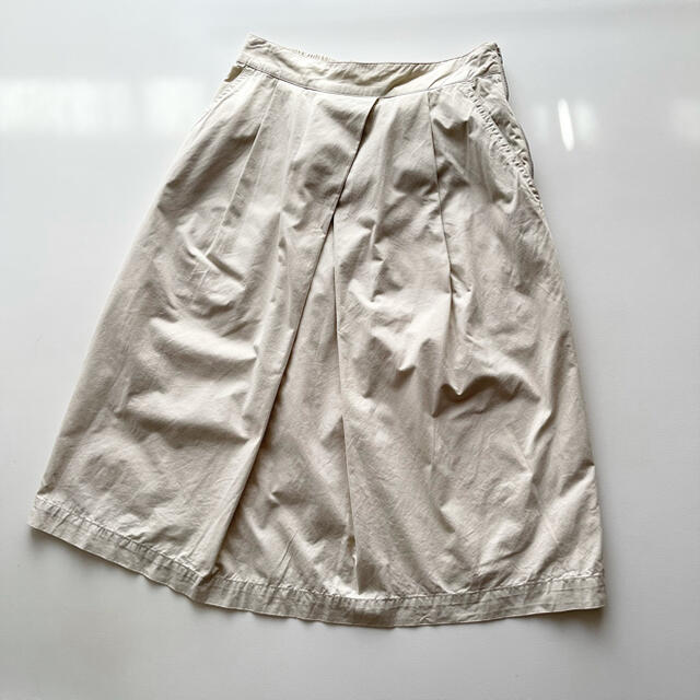 MARGARET HOWELL(マーガレットハウエル)のMHL. コットンツイルオーバーオールスカート オフホワイト サイズ1 レディースのスカート(ひざ丈スカート)の商品写真