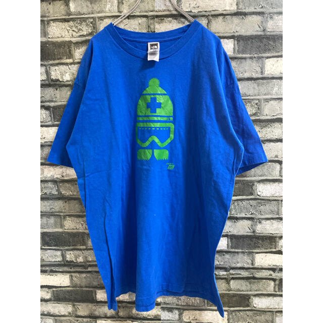 THE NORTH FACE(ザノースフェイス)の【古着】NORTH FACE tシャツ　ブルー　オーバーサイズ　Ames XL メンズのトップス(Tシャツ/カットソー(半袖/袖なし))の商品写真