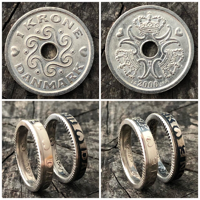 デンマークコインリング ハートのデザイン 指輪 幸せのコイン 外国コイン レディースのアクセサリー(リング(指輪))の商品写真