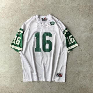 リーボック(Reebok)のLOGO ATHLETIC JETS アメフト ゲームシャツ メッシュ ジェッツ(アメリカンフットボール)